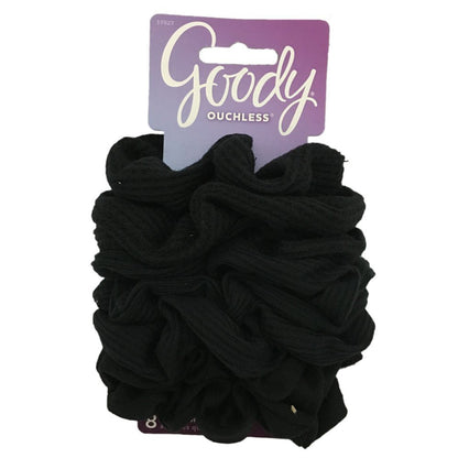 Ouchless Scrunchie, Black, 8 Count (Pack of 1)
