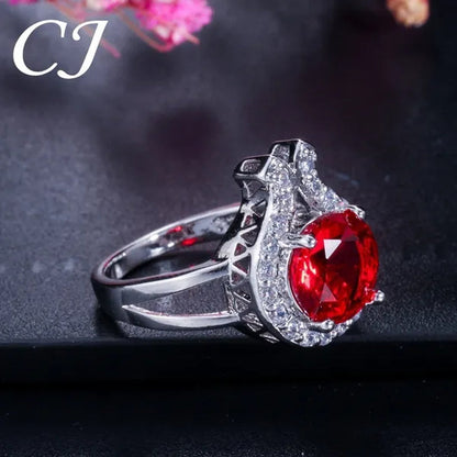 CANDICE Romantic Sterling Silver Jewelry Purple Crystal Pendants Necklace Earrings Ring Set for Women Girls