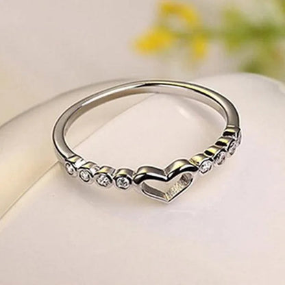 Love Ring 925 Sterling Silver Blue Sapphire Ring Gemstone Heart Ring Women'S Fashion Rings