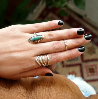 ANTIQUE DESIGN Sterling Silver Ring for Women Boho Thumb Chunky Adjustable Men's Women's Meditation Statement Jewelry