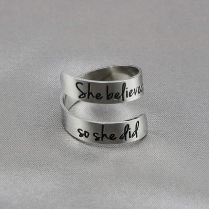 Adjustable Ring Inspirational Jewelry Personalized Stainless Steel Rings Birthday Graduation Gifts for Girls …