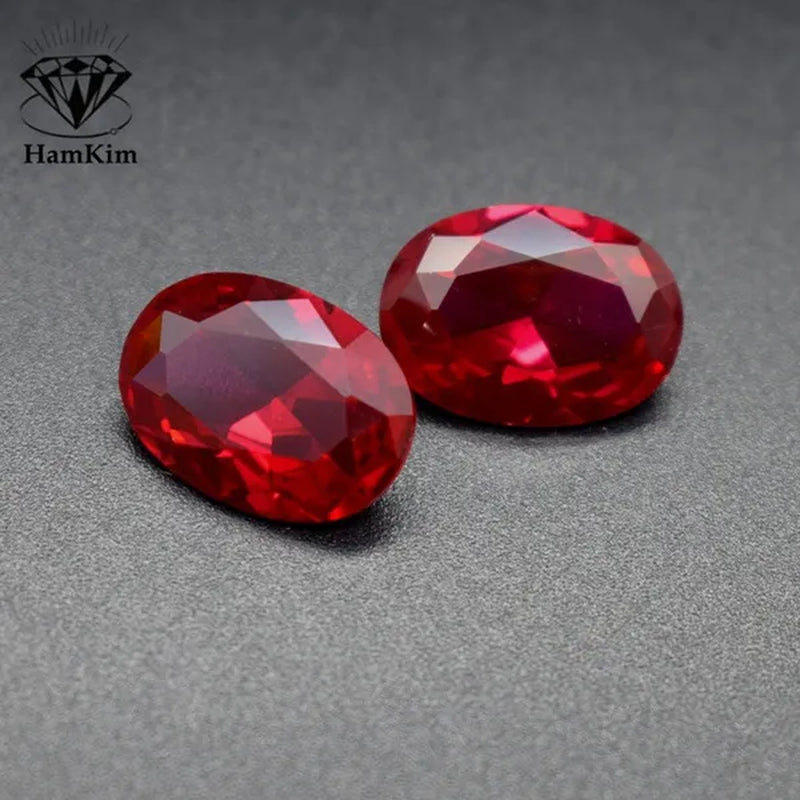 Excellent Natural Emerald Oval Red Ruby Faceted Cut AAAAAA VVS Loose Gemstone