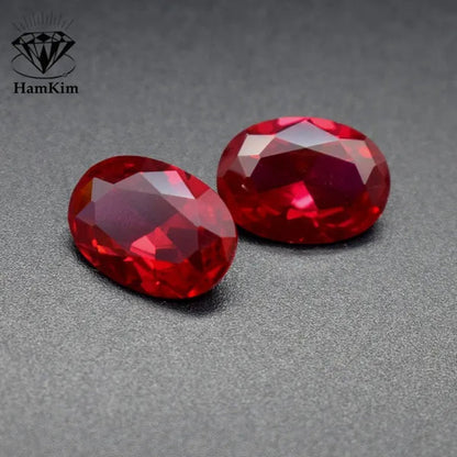 Excellent Natural Emerald Oval Red Ruby Faceted Cut AAAAAA VVS Loose Gemstone