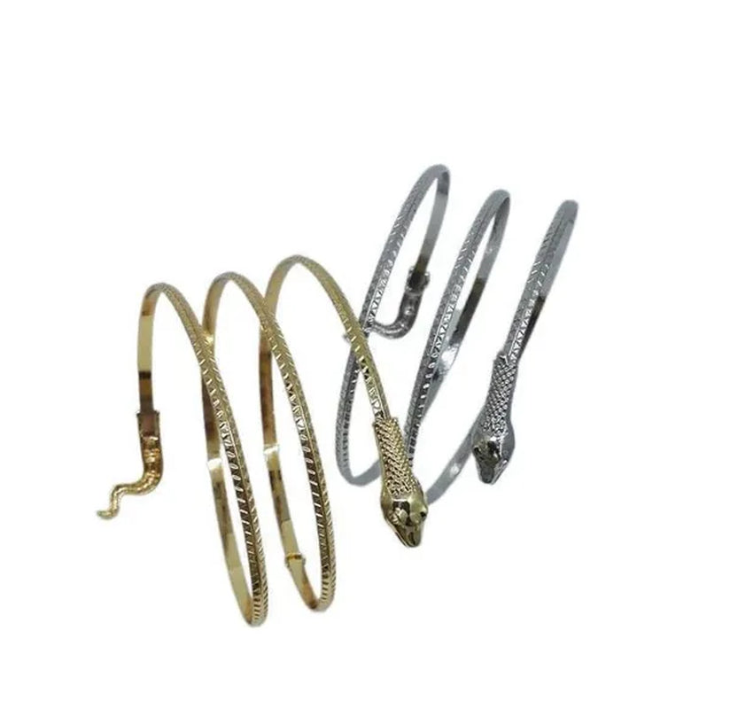 12/8/5/3/2/1Pcs:Ashion Personality Snake Bracelet, Metal Snake Bracelet, Gold and Silver Available