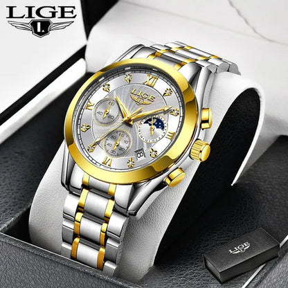 LIGE 2020 New Gold Watch Women Watches Ladies Creative Steel Women's Bracelet Watches Female Waterproof Clock Relogio Feminino