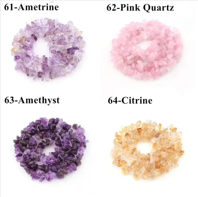Natural Stone 5-8MM Irregular Shape Freeform Chip Bead Pink Quartz Amethysts Agates Lapis lazuli For Jewelry Making DIY Bracelet16"