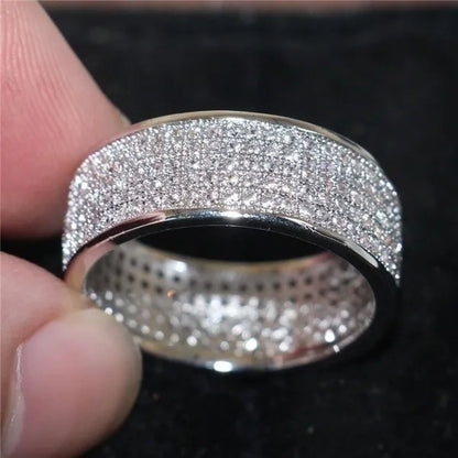Vojo Hot Sale White Sapphire Diamond Wedding Band Rings Engagement Anniversary Party Jewelry gift