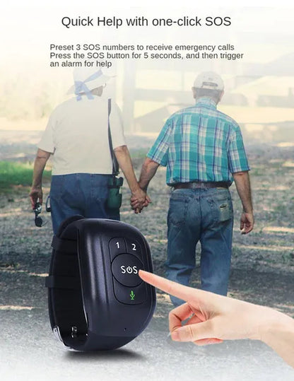 Elderly GPS Positioning Bracelet Waterproof Anti-Lost Heart Rate Blood Pressure Body Temperature Dementia Blind Smart Positioning Watch