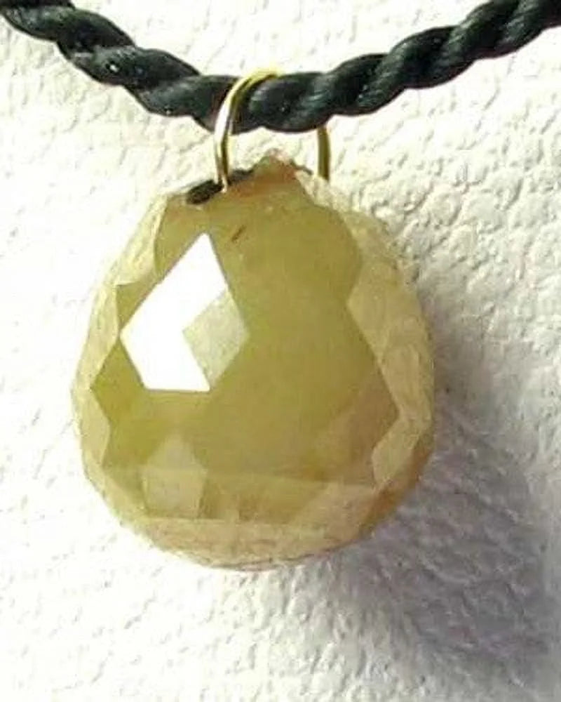 3.43Cts Bi-Color Diamond Briolette 18K Pendant | 8X7Mm |