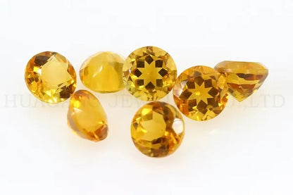 Dark Color Citrine Natural Loose Gemstone Round Shape Facetted Cut Size 1.0~6mm For DIY Jewelry Making