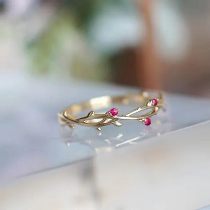 Simple Fashion Natural Ruby Gemstone Bridal Wedding Ring for Womens Engagement Wedding Party Diamond ring Engagement ring Valentine's Day Present Size 5-12 YOHAPP