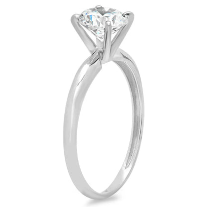0.5 Ct Brilliant round Cut Simulated Diamond 14K White Gold Solitaire Engagement Ring SZ 10.5