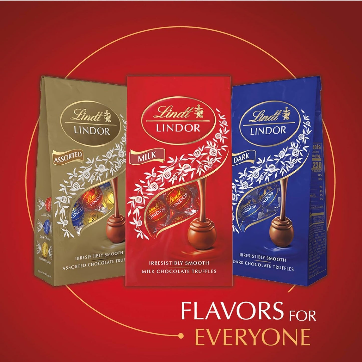 LINDOR Milk Chocolate Candy Truffles, Milk Chocolate with Smooth, Melting Truffle Center, 25.4 Oz., 60 Count