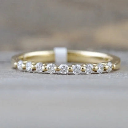 Fashion Half Eternity Zircon Ring Romantic Bride Proposal Engagement Wedding Band Anniversary Gift