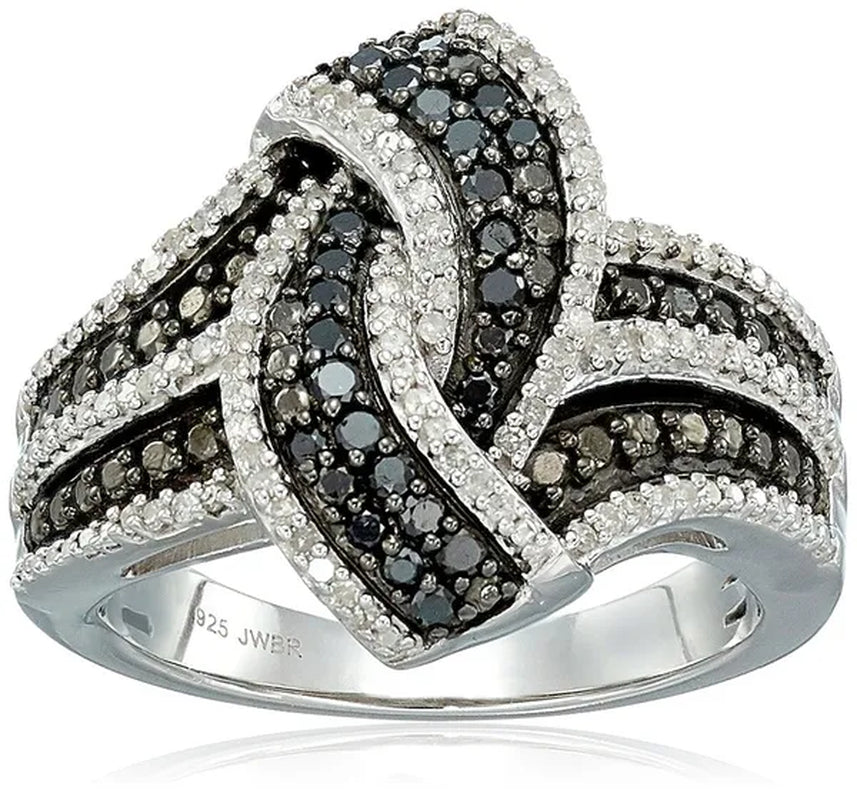 Exquisite Women'S Ring Black & White Sapphire Jewelry Birthday Proposal Gift Bridal Engagement Party Band Rings Size 5 - 11