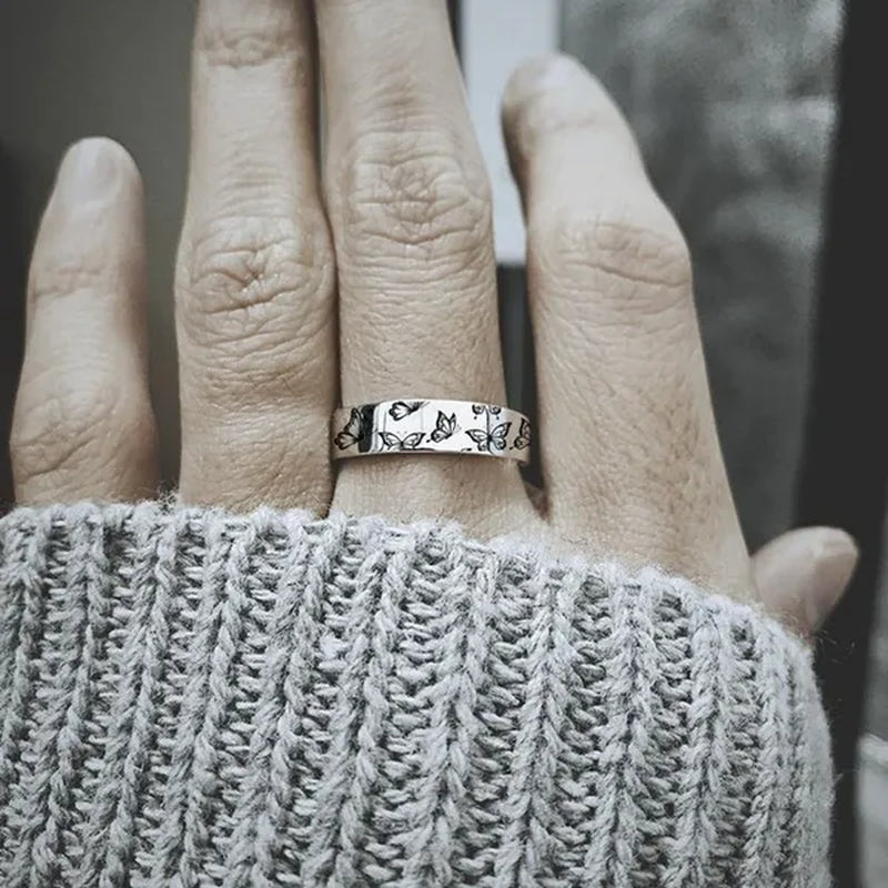 New 925 Sterling Silver Jewelry Ring Creativebutterfly Wedding Band Design Women Hot Selling Rings