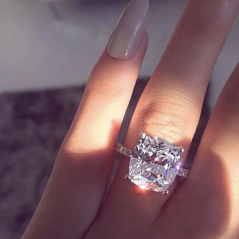 Cubic Zirconia Wedding Rings for Women Bridal Engagement Proposal Gift Jewelry