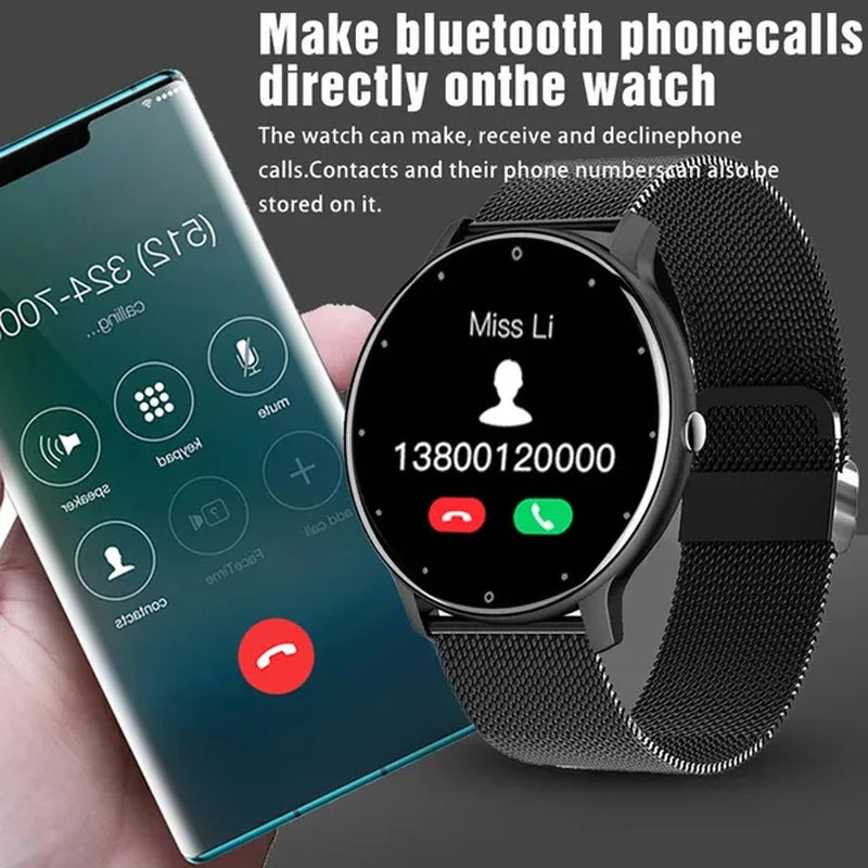 LIGE 2021 New Women Smart Watch Men Real-Time Activity Tracker Heart Rate Monitor Sports Ladies Life Waterproof Smart Watch Men For Android IOS
