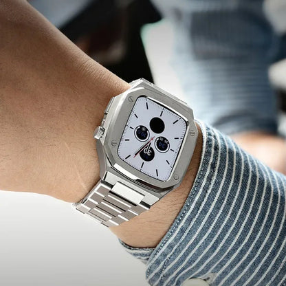 Metal Case for Apple Watch Steel Protective Case Shell Cover Strap with Band Bracelet For Apple Watch Series 9 8 7 6 SE 5 For Iwatch Series 9 8 7 6 44mm 45mm