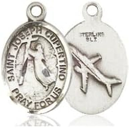 St. Joseph of Cupertino Hand-Crafted Oval Medal Pendant in Sterling Silver