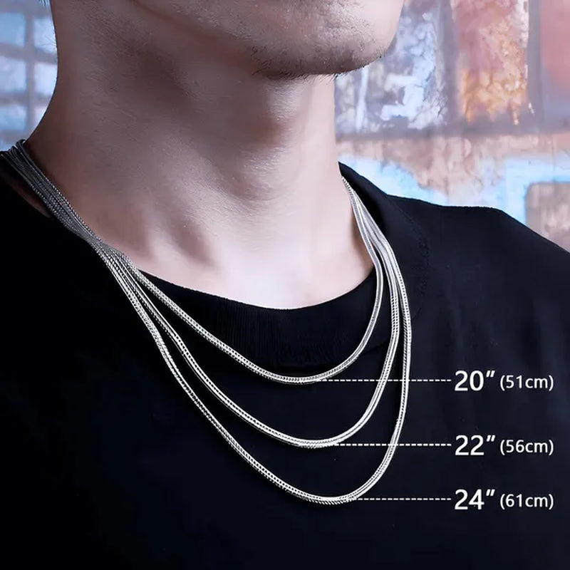 Men & Women's 925 Sterling Silver Snake Chain Necklace 1mm 16-30inch