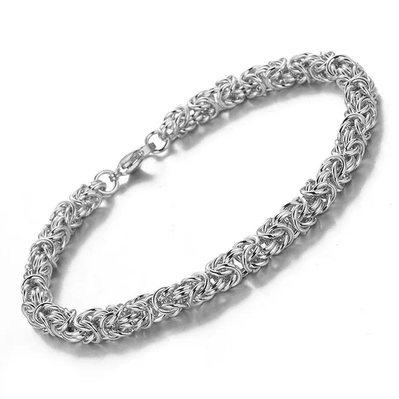 6/8/11mm Men Chain Silver Byzantine Stainless Steel Curb Chain Cuban Necklace 16"-40" Bracelet 7"-11"