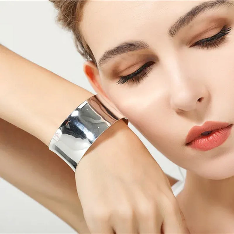FASHION 925 Sterling Silver Minimalist Cuff Bangle