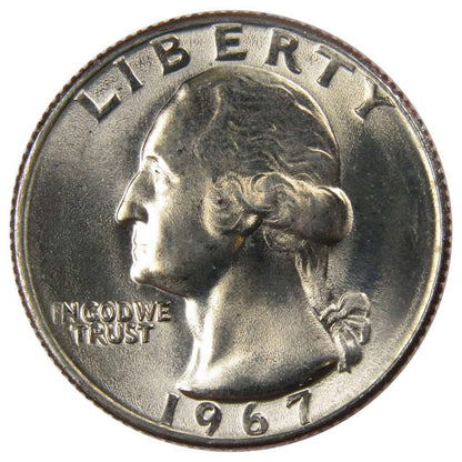 1967 Washington Quarter Coin, BU Uncirculated Mint State, 25C Collectible Master Coins