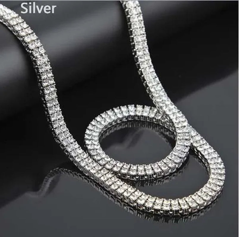 Men's Necklaces Alloy Crystal Rhinestone Diamond Chains Necklaces Hip Hop Rock Gift
