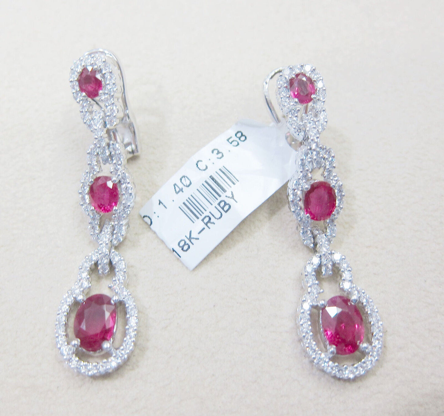 ruby three graduated set each round brilliant diamond