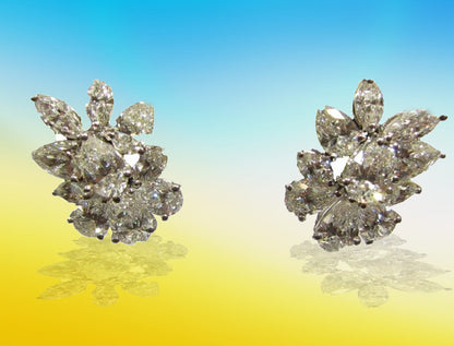 STYLISH DIAMOND TWELVE PEAR SHAPE EIGHT MARQUISE SHAPE DIAMOND HUGGIE DIAMOND