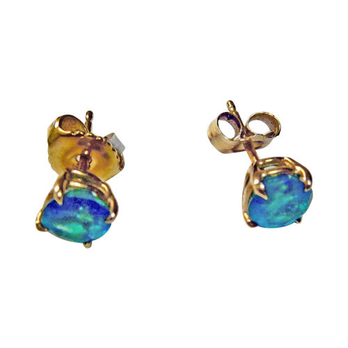 EMERALD GREEN ROUND SHAPE STUD EARRING