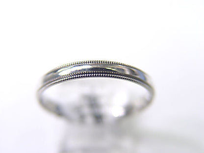 PLATINUM POLISHED BEADED OUTER PLATINUM WEDDING BAND