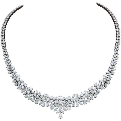 diamond necklace. 20.12 carats of round, pear and marquise shape diamonds 18 k