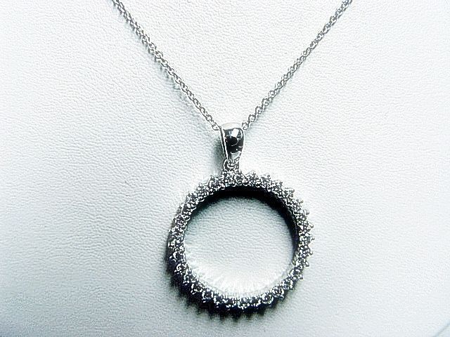 DIAMOND ROUND BR SHAPE CIRCLE PENDANT PRONG SET INCLUDED CHAIN