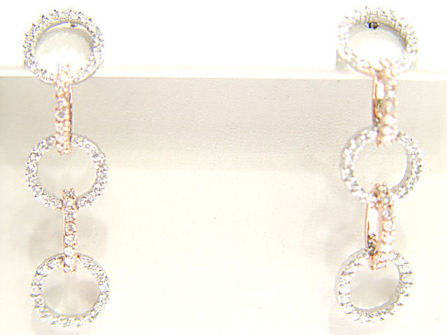 DIAMOND ROUND BR SHAPE DANGLE EARRING