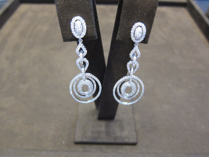 DIAMOND DANGLE EARRING PAVE STYLE EARRING DIAMOND HUGGIE DIAMOND EARRING