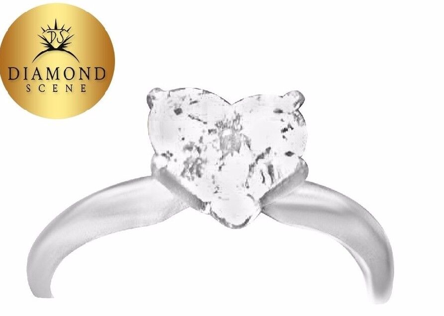 GIA CERTIFIED HEART SHAPE DIAMOND I COLOR VS1 CLARITY SOLITAIRE RING