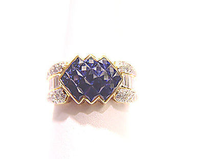 ELEGANT FRENCH SHAPE SAPPHIRE BAGUETTE SHAPE CHANNEL SET DIAMOND