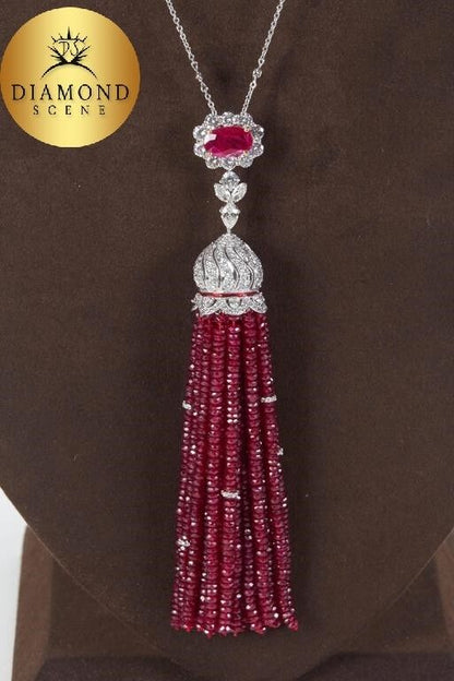 Ruby Tassel Necklace 260 carats of fine ruby, 6.85 carats of diamonds