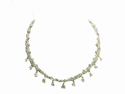 GRACEFUL PEAR 11 DROP DIAMOND SET ROUND BRILLIANT MARQUISE SHAPE DANGLE DIAMOND