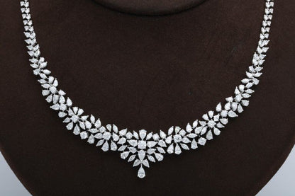 diamond necklace. 20.12 carats of round, pear and marquise shape diamonds 18 k