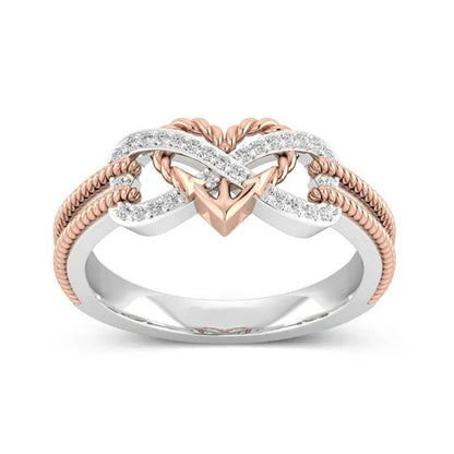Delysia Kinghigh-Quality Exquisite Two-Color Rose Gold/Black Filled Ring Female