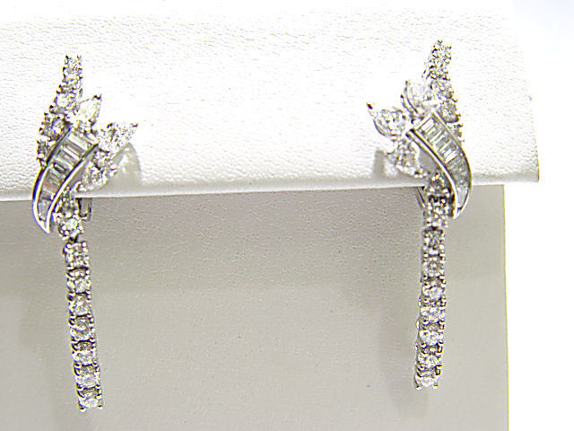 DIAMOND 28 ROUND BR 6 PEAR 16 BAGUETTE SHAPE DANGLE EA
