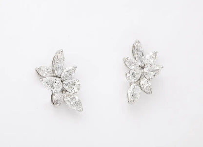 Diamond Cluster Earring 7.39 carats of white pear and marquise shape