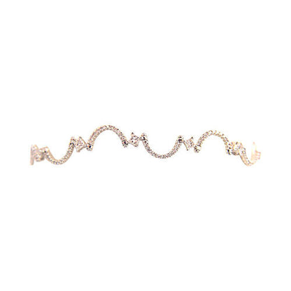 2.48 CT 11 PRINCESS SHAPE DIAMOND SET ROUND BRILLIANT SH DIAMOND SWIRL BRACELET