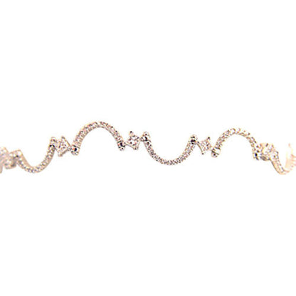2.48 CT 11 PRINCESS SHAPE DIAMOND SET ROUND BRILLIANT SH DIAMOND SWIRL BRACELET