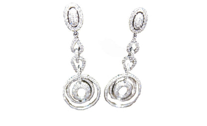 DIAMOND DANGLE EARRING PAVE STYLE EARRING DIAMOND HUGGIE DIAMOND EARRING