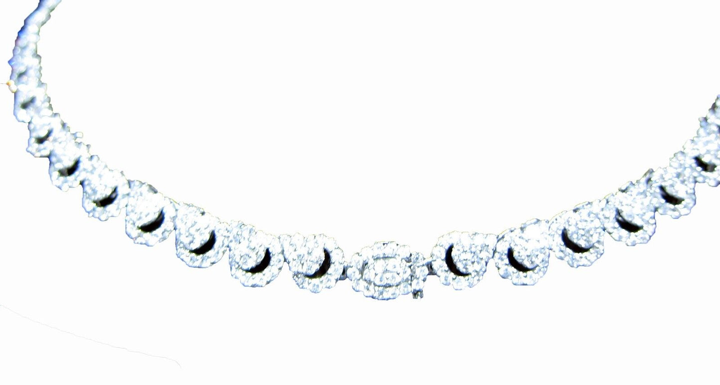DIAMOND ROUND BRILLIANT SHAPE SET NECKLACE DANGLE DROP STYLE DIAMOND NECKLACE