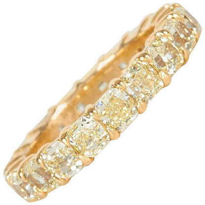Eye catching Yellow Diamond Gold Eternity Band Ring